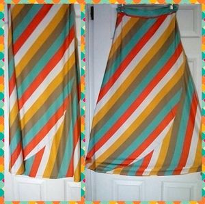 Multicolor Straight Line Skirt